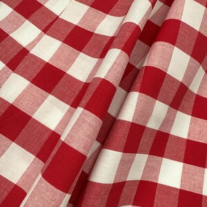 Red Gingham Fabric 1 Inch Gingham Fabric Finders Check Fabric Red One Inch Cotton Gingham Fabric 60 inch width Fabric by the Yard immagine 4