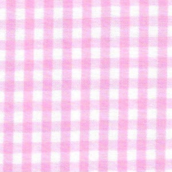 Bubblegum Pink Gingham Fabric 1/8 Inch Fabric Finders Check Eigth Inch Bubblegum Pink Cotton Gingham Fabric 60 inch width Fabric by the Yard