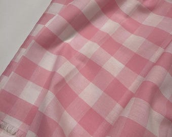 Pink Gingham Fabric 1 Inch Gingham Fabric Finders Check Fabric Pink One Inch Cotton Gingham Fabric 60 inch width Fabric Fabric by the Yard