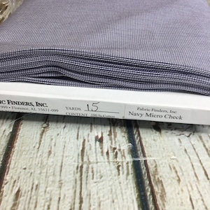 Navy Micro Gingham Fabric 1/32 Gingham Fabric Finders Check Navy Cotton micro Gingham Fabric 60 inch width Fabric Fabric by the Yard