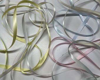 1/4" Double Faced Satin Ribbon 5 Yard Ribbon Rolls Satin Ribbon Hairbow Ribbon Heirloom Ribbon Easter Ribbon