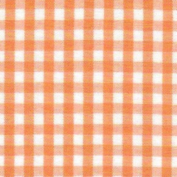 Tangerine Orange Gingham Fabric 1/8 Inch Gingham Fabric Finders Check Eighth Inch  Cotton Gingham Fabric 60 inch width Fabric by the Yard