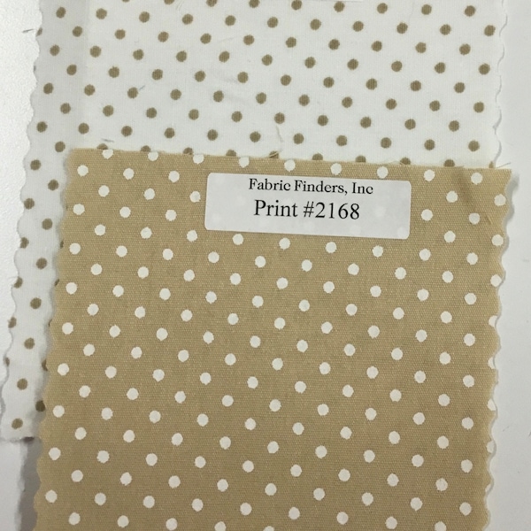 FINAL Clearance Khaki with White Dot Printed Fabric Polka Dot Fabric Finders Khaki polka dot Cotton Fabric 60 inch width Fabric by the Yard