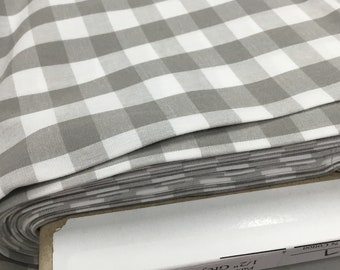 Gray Gingham Fabric 1/2 Inch Gingham Fabric Finders Check Half Inch Gray Cotton Gingham Fabric 60 inch width Fabric Fabric by the Yard