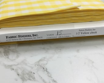 Yellow Gingham Fabric 1/2 Inch Gingham Fabric Finders Check Fabric yellow Half Inch Cotton Gingham Fabric 60 inch width Fabric by the Yard
