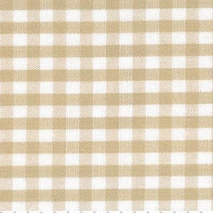 Khaki Gingham Fabric 1/8 Inch Gingham Fabric Finders Check Eigth Inch Tan Cotton Gingham Fabric 60 inch width Fabric Fabric by the Yard