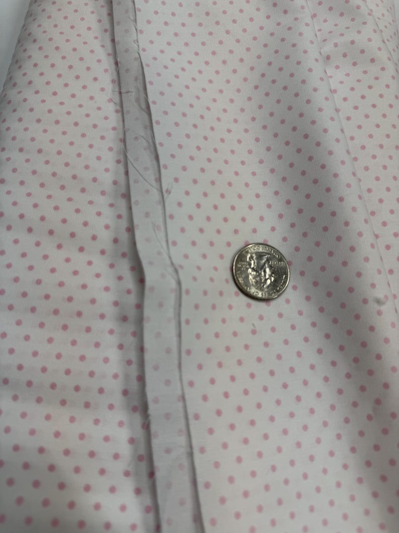 Pink with White Dot Cotton Fabric Finders 100 percent Cotton Pink Polka Dot Fabric 60 inch width Fabric by the Yard Continuous Cut white with pink dots