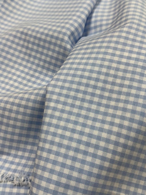 Blue Gingham Fabric 1/8 Inch Gingham Fabric Finders Check 8th Inch Blue Cotton Gingham Fabric 60 inch width Fabric Fabric by the Yard