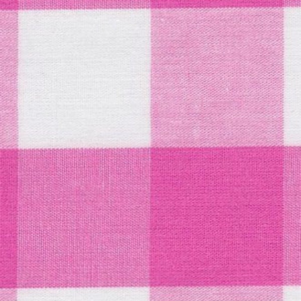 CLEARANCE Hot Pink Gingham Fabric 1 Inch Fabric Finders Check Fabric Hot Pink Cotton Gingham Fabric 60 inch width Fabric by the Yard