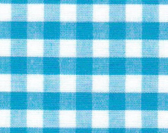 Turquoise Gingham Fabric 1/4 inch Fabric Finders Check Turquoise One Fourth Inch Cotton Gingham Fabric 60 inch width Fabric by the Yard