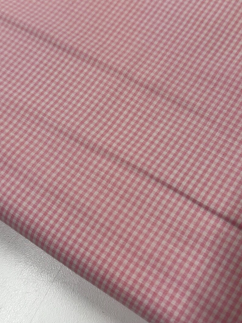 Pink Gingham Fabric 1/16 Inch Gingham Fabric Finders Check 16th Inch Pink Cotton Gingham Fabric 60 inch width Fabric Fabric by the Yard image 4