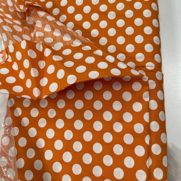 Orange Dot Fabric - Etsy