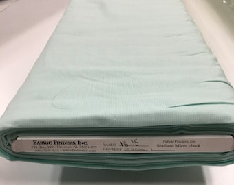 Seafoam Aqua Micro Gingham Fabric 1/32 Gingham Fabric Finders Check Seafoam Cotton micro Gingham 60 inch width Fabric Fabric by the Yard