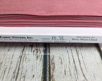 Red Micro Gingham Fabric 1/32 Gingham Fabric Finders Check Red Cotton micro Gingham Fabric 60 inch width Fabric Fabric by the Yard