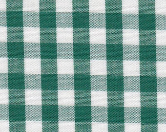 Hunter Green Gingham Fabric 1/4 Inch Gingham Fabric Finders Check Quarter Inch Hunter Green Cotton Gingham Fabric 60 in width Fabric by Yard