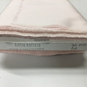 Pima Cotton Pink SATIN Batiste Spechler Vogel Pima Batiste Cotton Batiste Heirloom Fabric 44” fabric Pink Cotton Fabric