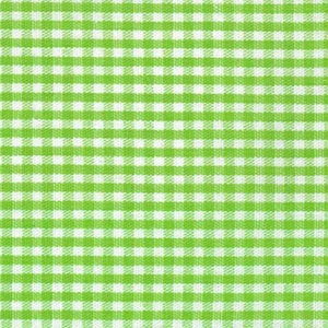 May include: Green and white checkered fabric with a fine weave.