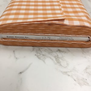 Orange Gingham Fabric 1/2 Inch Gingham Fabric Finders Check Half Inch Orange Cotton Gingham Fabric 60 inch width Fabric by the Yard