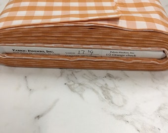 Orange Gingham Fabric 1/2 Inch Gingham Fabric Finders Check Half Inch Orange Cotton Gingham Fabric 60 inch width Fabric by the Yard