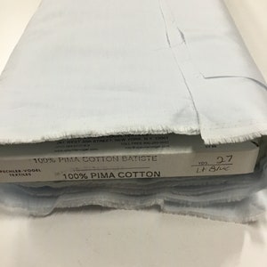 Pima Cotton Blue Batiste Spechler Vogel Pima Batiste Cotton Batiste Heirloom Fabric 44” fabric Blue Cotton Fabric