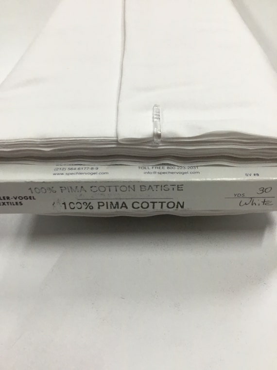 Pima Cotton White Batiste Spechler Vogel Pima Batiste Cotton Batiste Heirloom Fabric 44” fabric White Cotton Batiste Fabric continuous cut