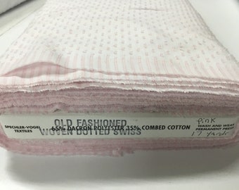Imperial Old Fashioned Pink Dotted Swiss Spechler Vogel 58” Heirloom Fabric 65/35 Poly Cotton Pink Dotted Swiss Fabric