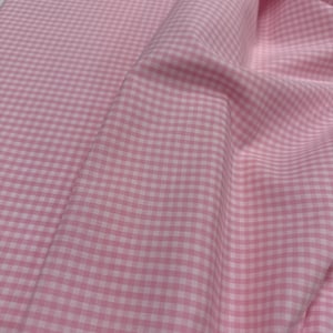 Pink Gingham Fabric 1/8 Inch Gingham Fabric Finders Check 8th Inch Pink Cotton Gingham Fabric 60 inch width Fabric Fabric by the Yard