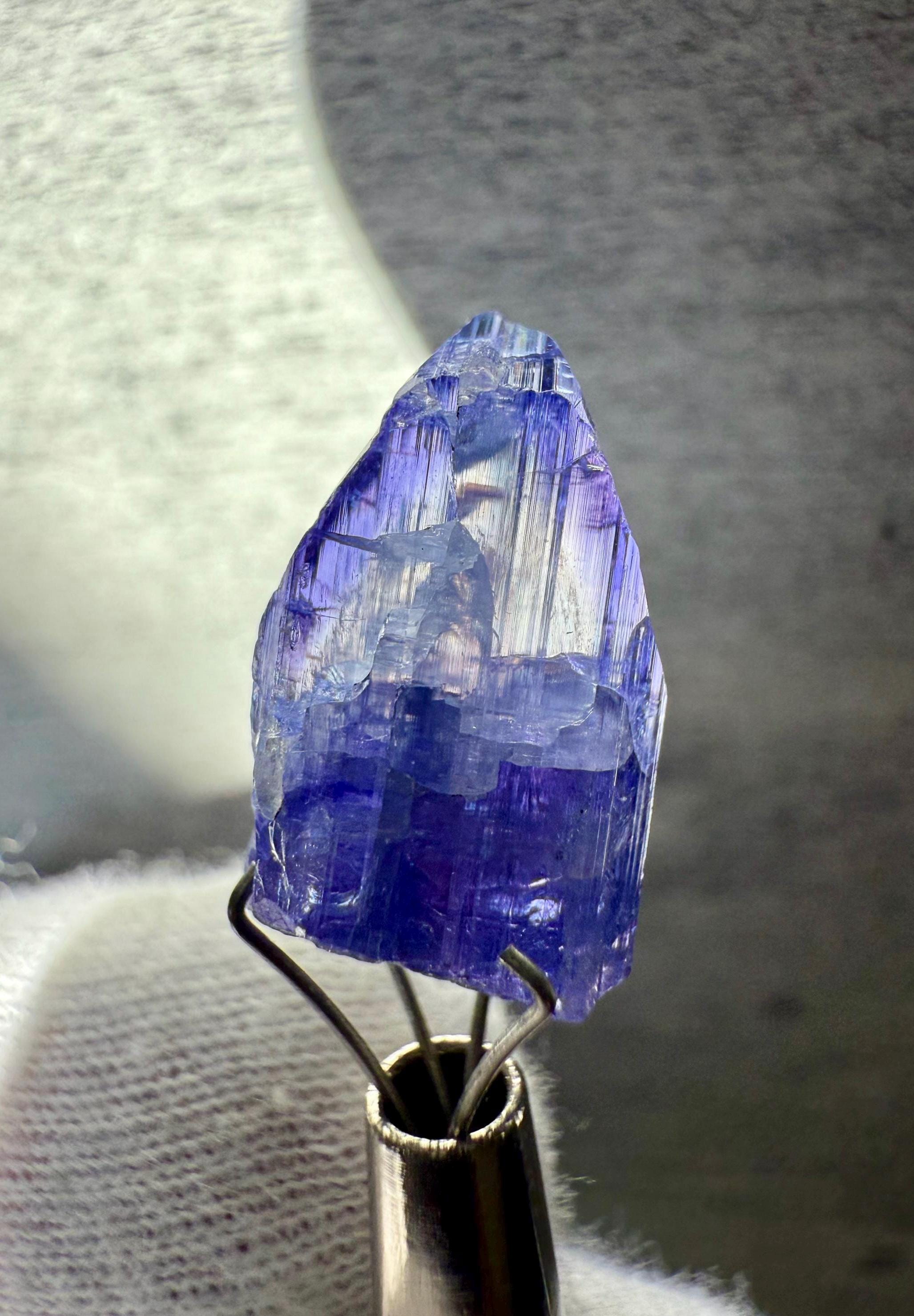 Unheated Tanzanite Crystal, High Quality Tanzanite, December Birth Stone, Bright Blue Purple Tanzanite, Natural Raw Tanzanite 3.6 grams