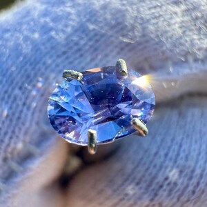 Ceylon Blue Purple Sapphire Gemstone, Loose Sapphire Crystal Oval Cut Gemstone, Jewelry Supplies Authentic Sapphire Gemstone 1 Carat