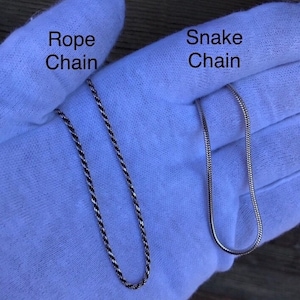 Catene in argento sterling massiccio ossidato larghe 1,85 mm, collane in argento ossidato e lucidato, catene a corda in argento, catene a serpente in argento