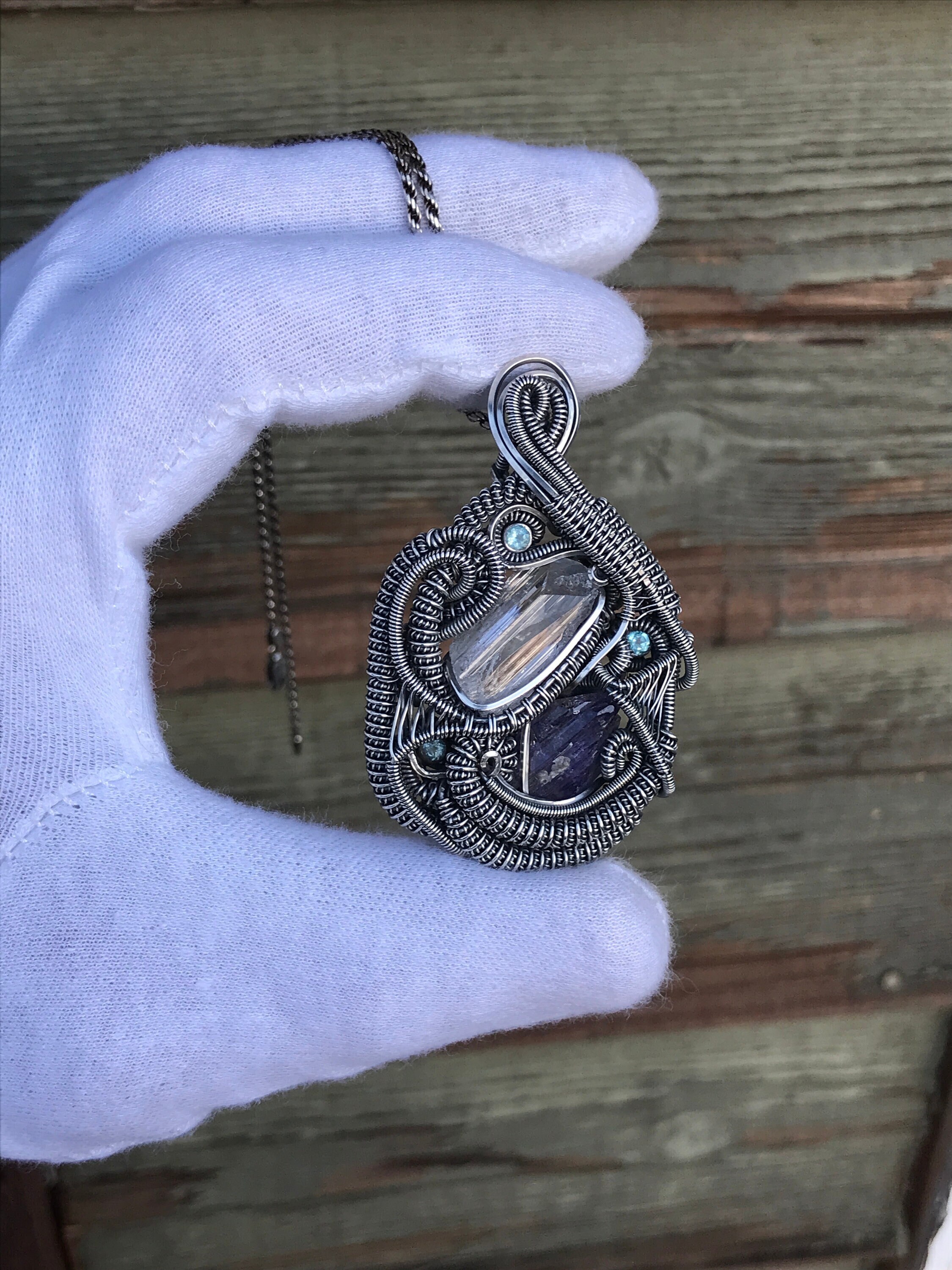 Apatite heady sterling silver wire best sale wrap