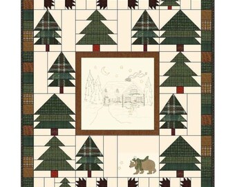 Woodland Getaway Kit featuring Woodland Getaway panel and pattern by Cindy Staub and Primo Plaids Lu