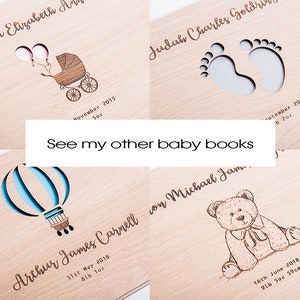 Baby Keepsake Book, Personalised Baby, Teddy Gift, Christening Gift, Baby Shower, Newborn Album, Baby Scrapbook, New Baby, Baby Album, Baby image 6