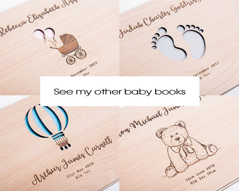 Baby Keepsake Book, Personalised Baby, Teddy Gift, Christening Gift, Baby Shower, Newborn Album, Baby Scrapbook, New Baby, Baby Album, Baby image 6