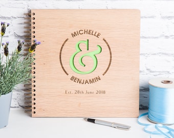 Wedding Guest Book, Wood Wedding Book, Wedding Album, Wooden Wedding Gift, Personalised Wedding,  Wood Album, Wooden Book