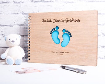 Personalised Baby, Baby Book, Baby Feet, Christening Gift, Baby Shower, New Baby Mum Gift, Baby Scrapbook, New Baby Gift, Baby Album, Baby