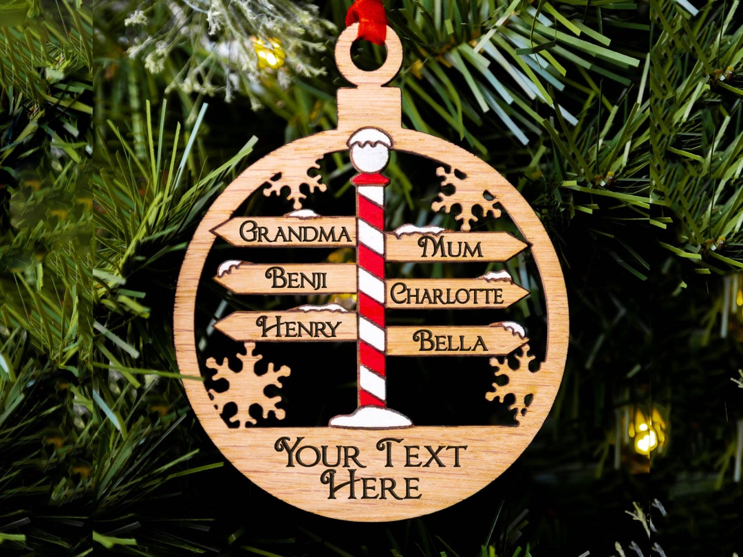 Family of 6 North Pole Sign Family Christmas Tree Decoration, Crafty ...