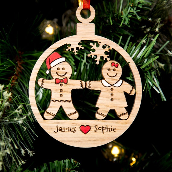 Couples Christmas Tree Decoration Personalised Christmas Etsy