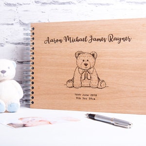 Baby Keepsake Book, Personalised Baby, Teddy Gift, Christening Gift, Baby Shower, Newborn Album, Baby Scrapbook, New Baby, Baby Album, Baby