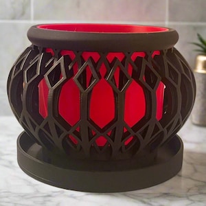Geometric Hollow Cage Planter with Drip Tray