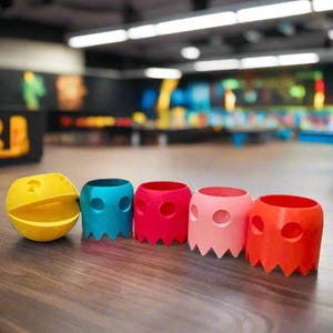 Macetas fantasma de Pac-Man - Juego de 5 - Decoración retro de videojuegos