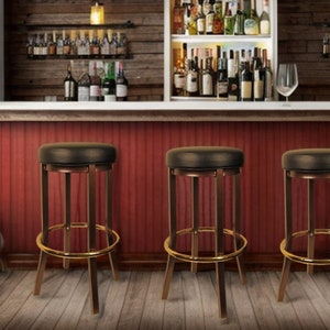 Backless Barstool in Copper Vein Finish-Non-Swivel