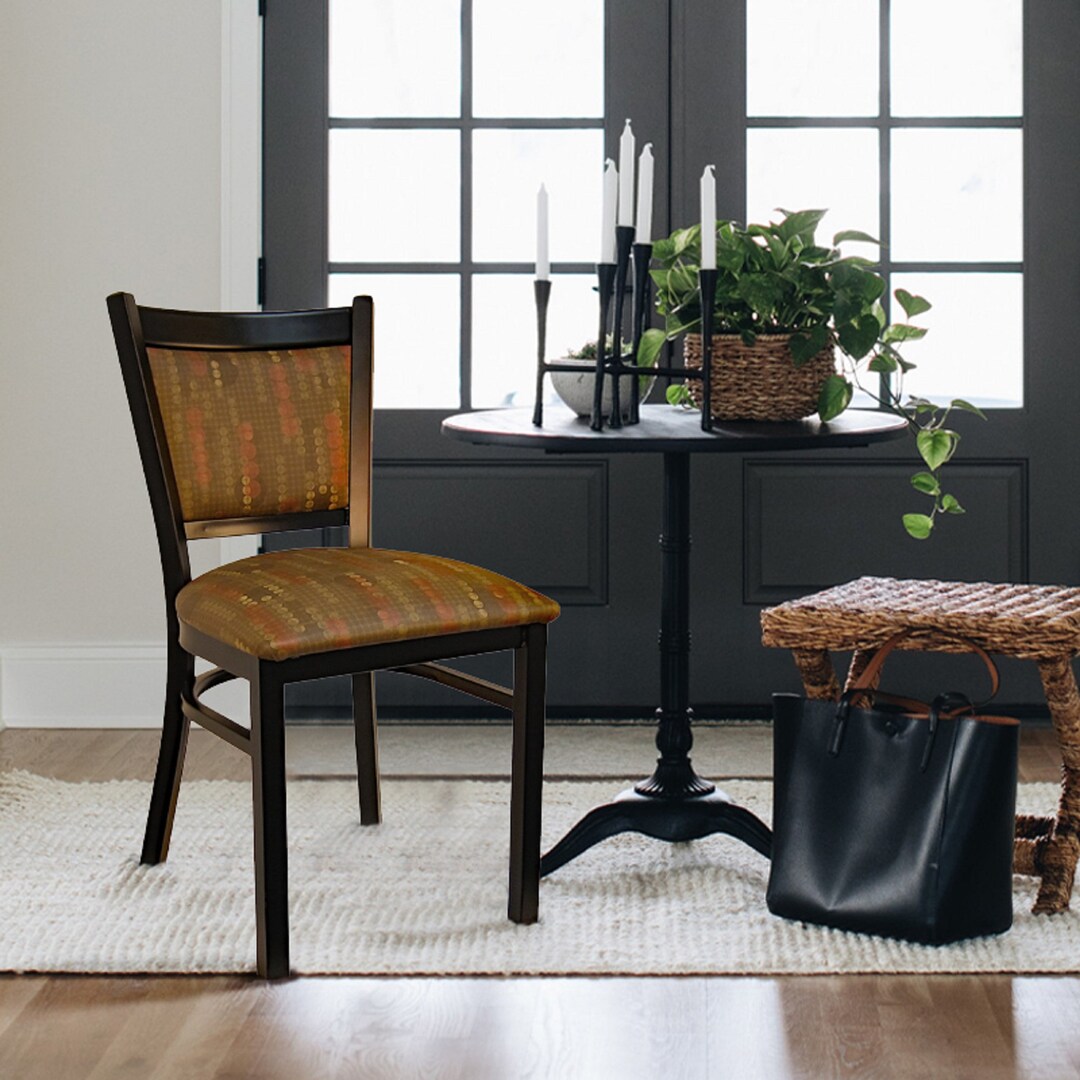 Set of 2 Custom Dining Chairs W/ Designer Leather Material.2 Restaurant ...