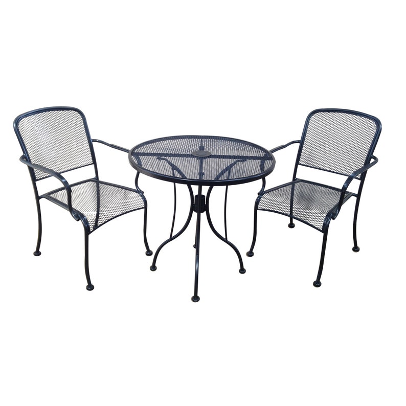 5 Piece Outdoor Dining Set, Patio Wrought Iron Table and Chairs Set for