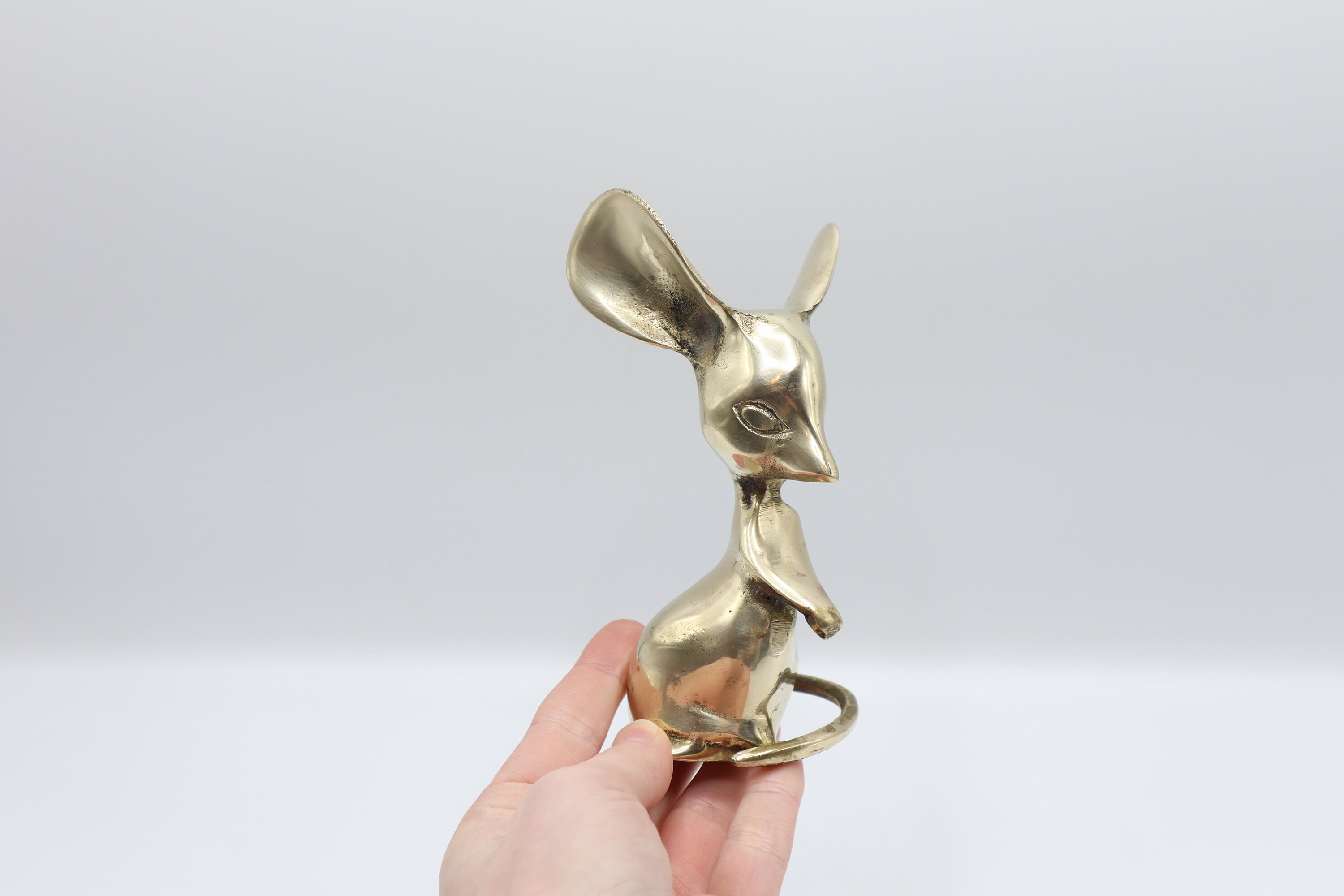 Vintage Brass Mouse Figurine Little Mouse Figure Vintage Brass Animals