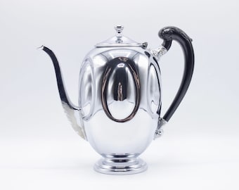 Krome Kraft Farber Bros Coffee/Tea Pot - Art Deco - New York - 1940s - Vintage Serveware - Vintage Dining - Chrome Coffee Pot -Chrome Teapot