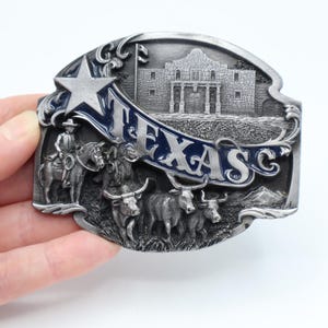 Vintage Texas Belt Buckle - Siskiyou Buckle Company - Collectible Texas Memorabilia - Texan Western Wear Cowboy Large Belt Buckle Silver