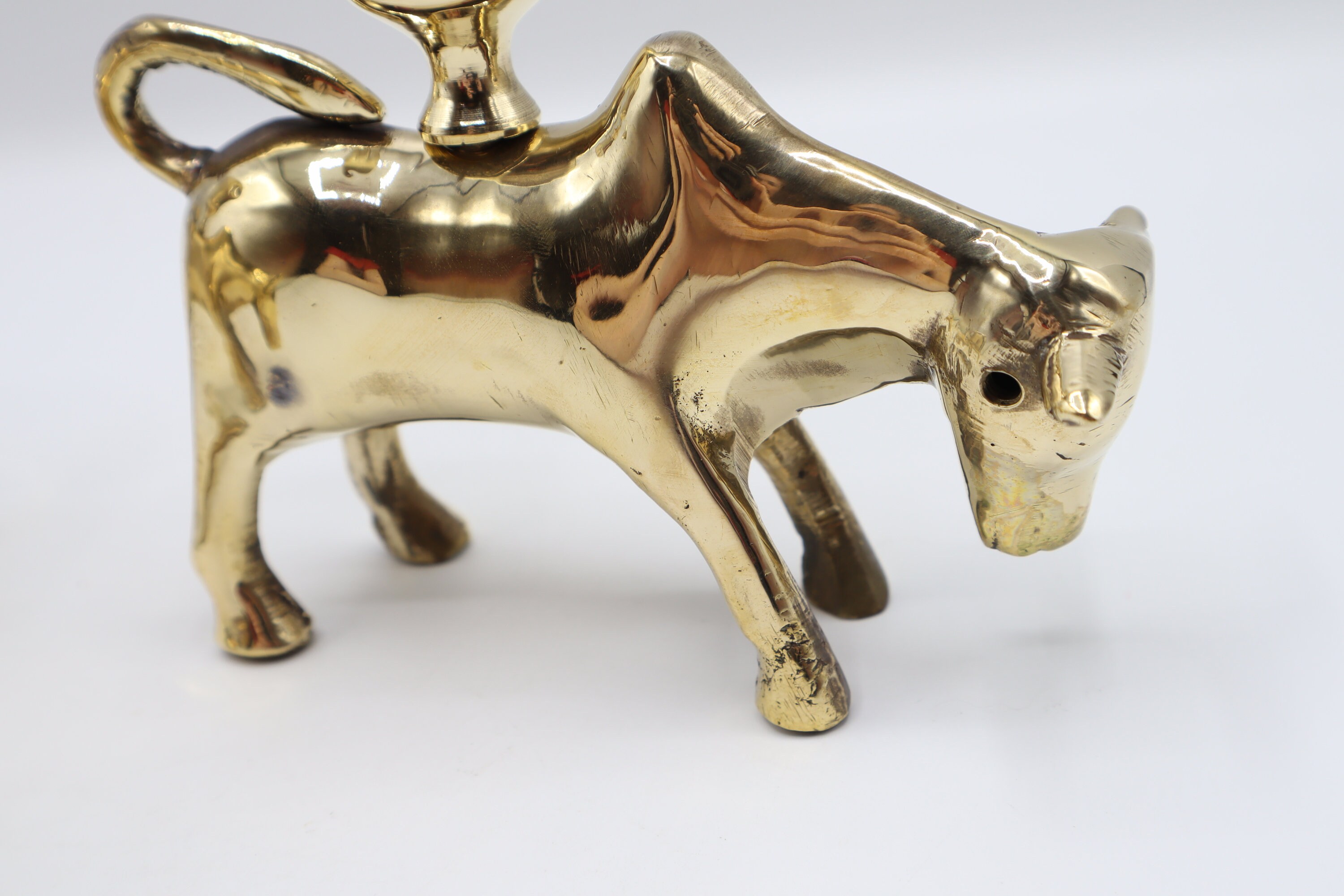 Vintage Brass Bull Candle Holders Set of 2 Brass Bulls Etsy