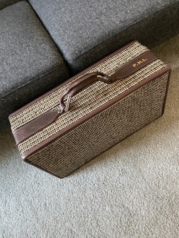 Vintage Hartmann Tweed Suitcase | Monogrammed Men'