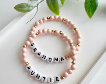 Pulsera de abuela, pulsera de tía, regalo personalizado para tía, pulsera de nana, regalo del Día de la Madre, abuela, regalo para nueva tía, regalo para mamá